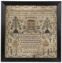 Sampler. A needlework picture by Ellen Male, 1839, & another 1774,