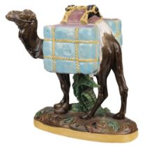 Majolica. A George Jones majolica camel