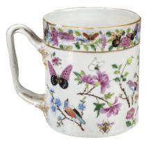 Famille Rose. A Chinese famille rose porcelain mug, 18th century