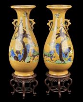 Vases. A pair of large Chinese earthenware vases, late Qing (second half 19th century)