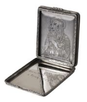 Icon. A silver travelling icon by M. Buccellati circa 1950s