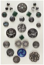 Art Nouveau Silver Buttons.