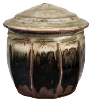 Batterham (Richard, 1936-2021). A cut sided stoneware caddy and cover