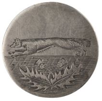 Scottish Hunt Button. A George III silver hunt button, circa 1800