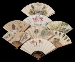 Japanese Fans. A collection of Japanese fans, early 20th century