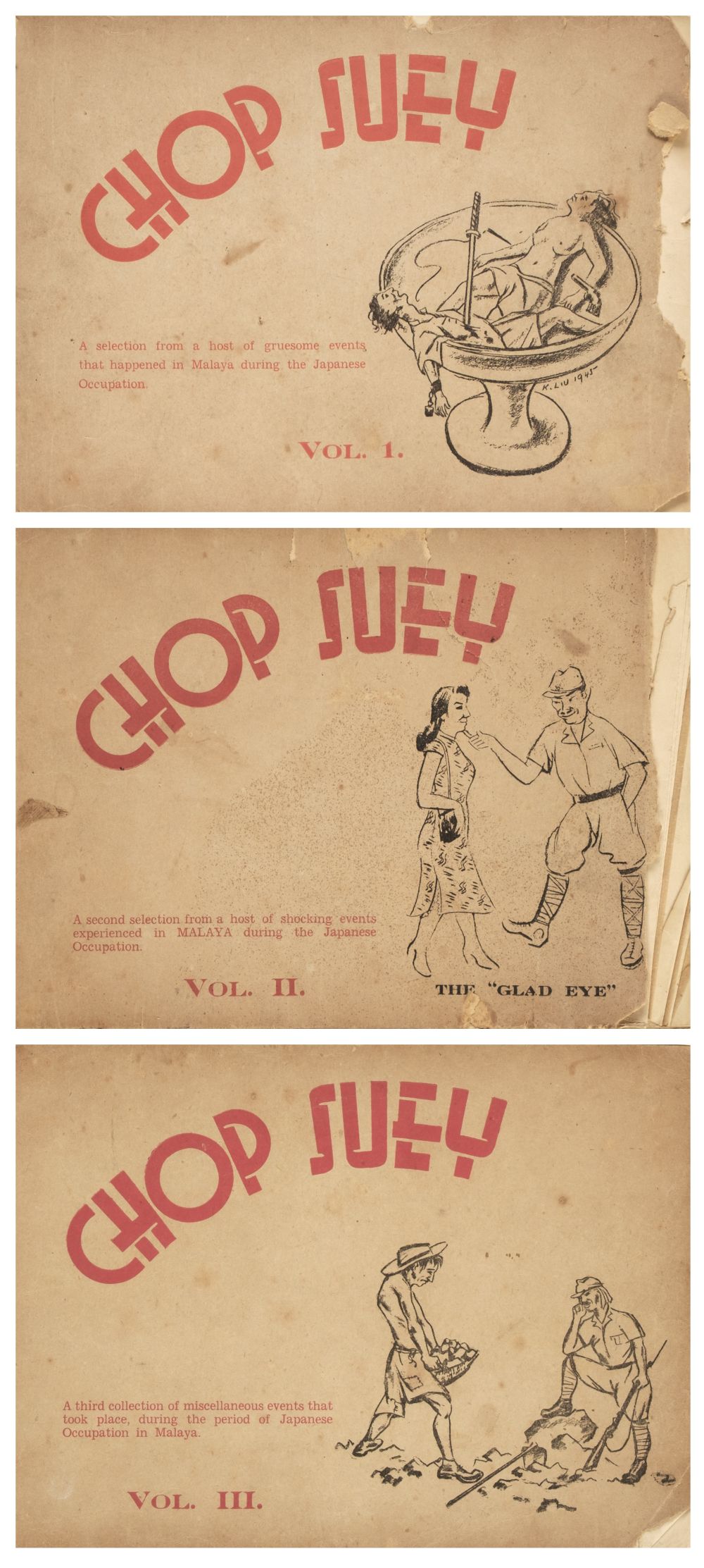 Kang (Liu). Chop Suey, 3 volumes, Singapore: Eastern Art Co., 1946