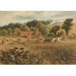 British School. Ploughing scene, 1868