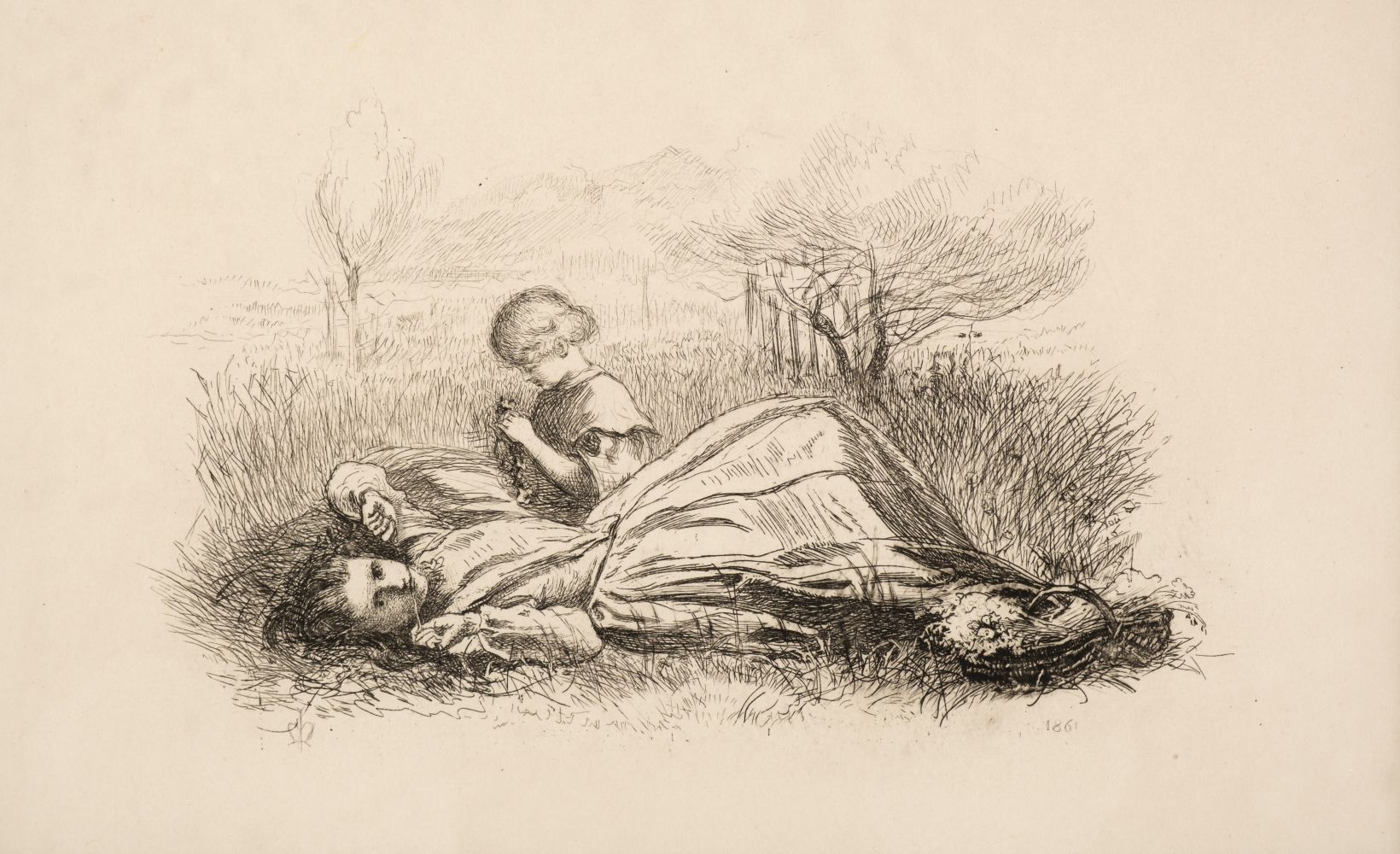 Millais (John Everett, 1829-1896). Summer Indolence, 1861, etching
