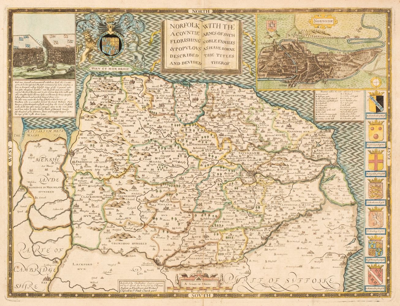 Norfolk. Speed (John), Norfolk a Countie Florishing & Populous Described and Devided..., 1676