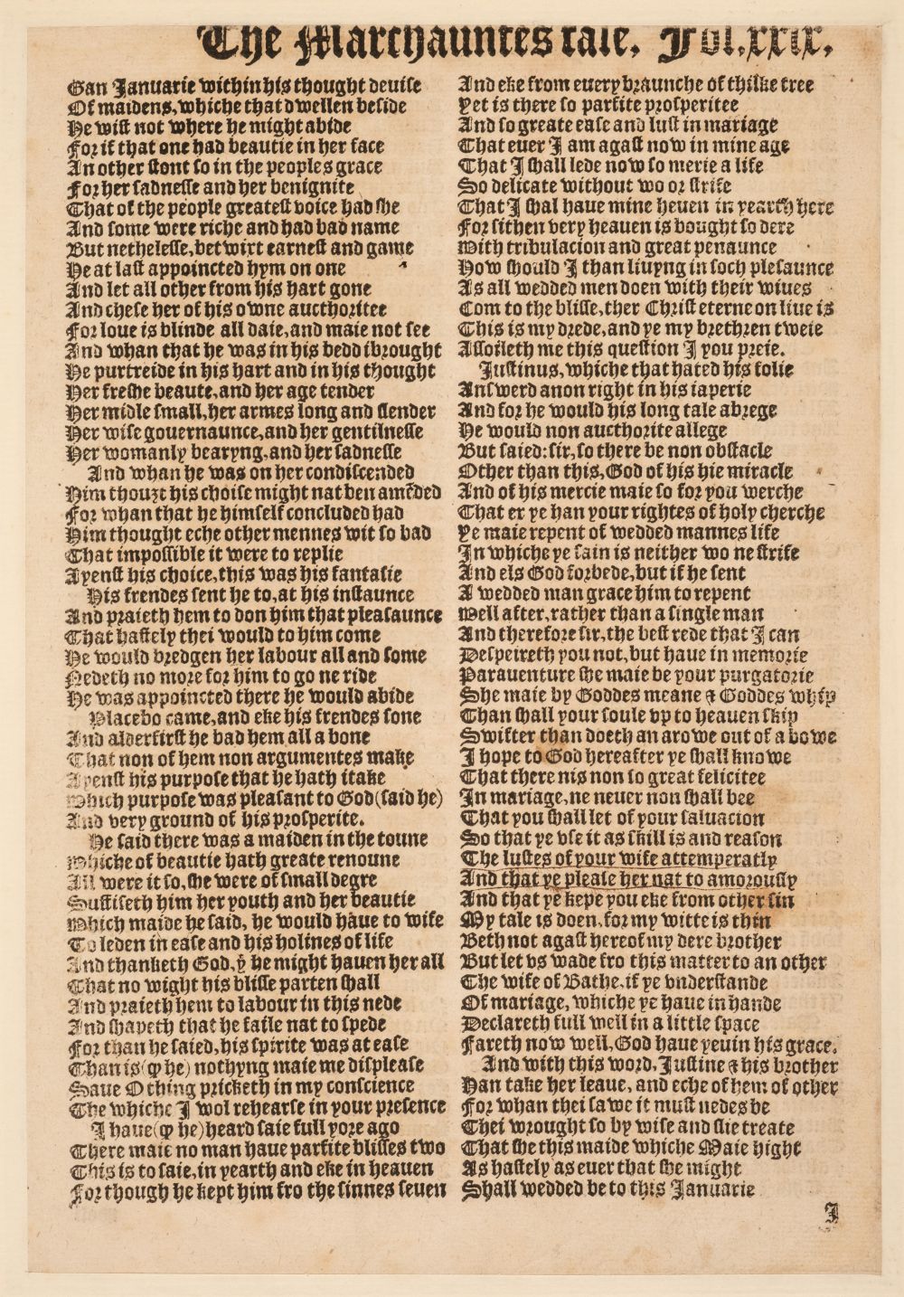 Chaucer (Geoffrey). A folio leaf from Chaucer's Works, 1561, and three other 16th century titles