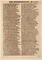 Chaucer (Geoffrey). A folio leaf from Chaucer's Works, 1561, and three other 16th century titles