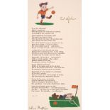 Hughes (Ted, 1930-1998). I Was Sick of Football, hand-coloured illustrated print