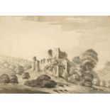 Swete (Reverend John, 1752-1821). Okehampton Castle, Sept 5 1789, watercolour and ink