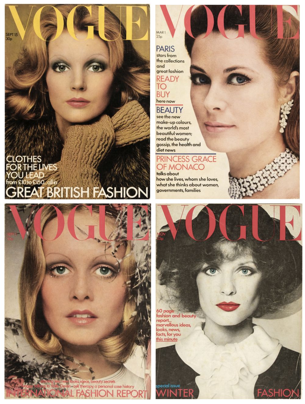 VogueA. A collection of approximately 185 UK issues of Vogue magazine, 1970s/1980s