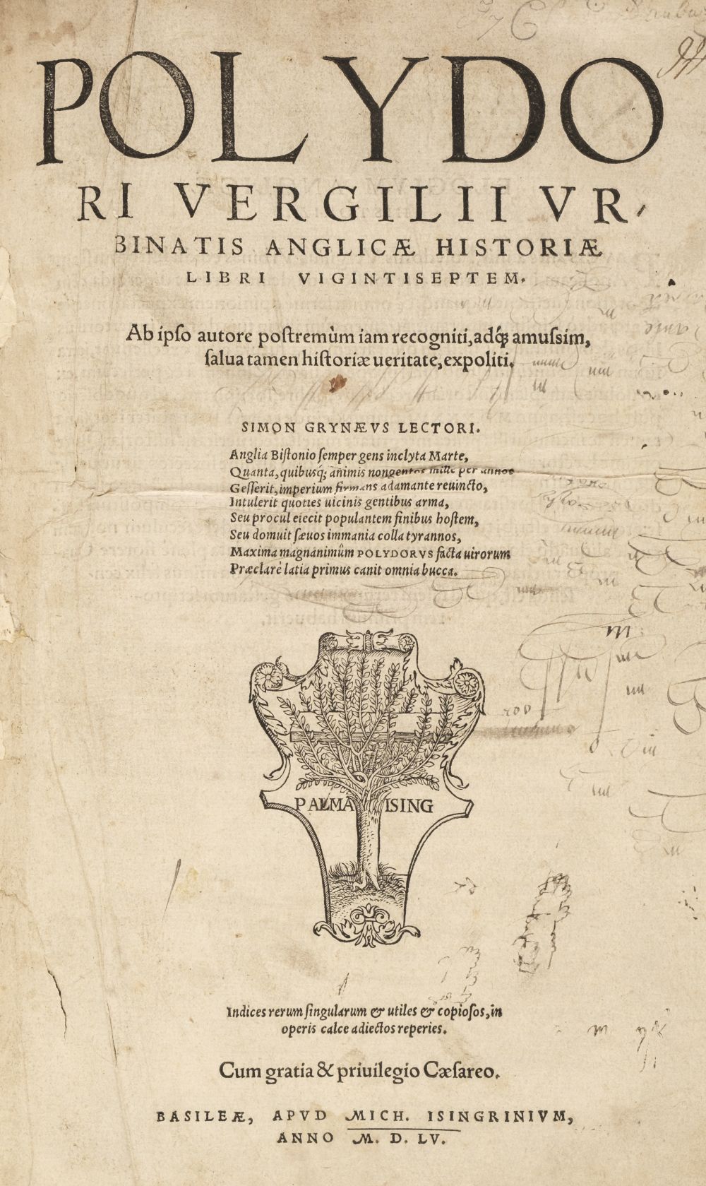 Vergil (Polydore). Polydori Vergilii Urbinatis Anglicae Historiae libri vigintiseptem, 1555
