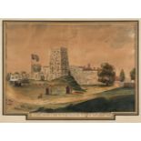 North West View of Portchester Castle, November 1817..., watercolour, and two others