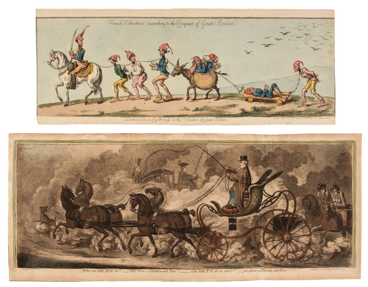 Gillray (James). What can little T. O. do? - why drive a Paheton and Two!! ..., H. Humphrey, 1801