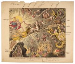 Gillray (James). Phaeton alarm'd! H. Humphrey March 22nd 1808