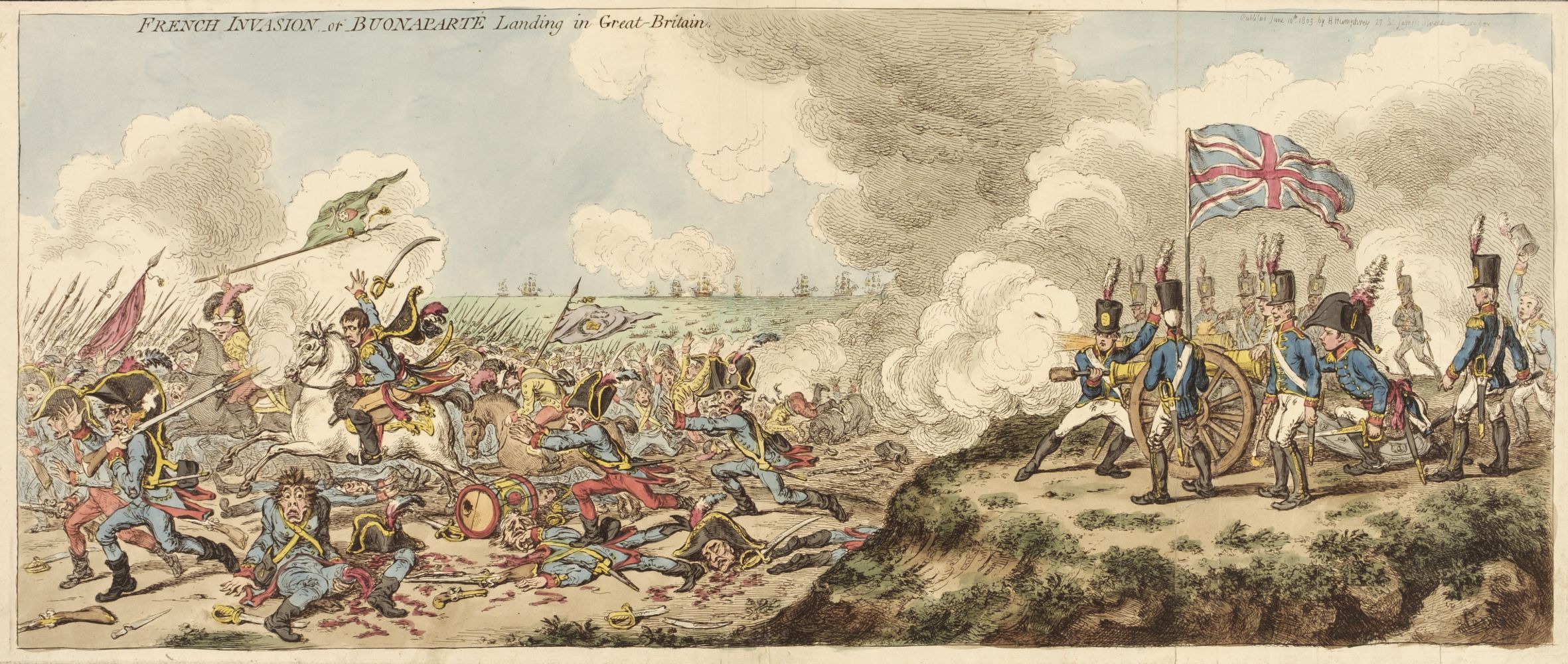 Gillray (James). French Invasion of Buonaparte Landing in Great Britain, H. Humphrey, 1803