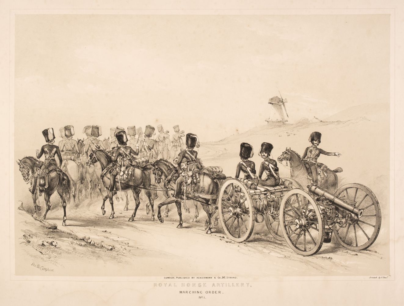 Campion (G. B, 1796-1870). Royal Horse Artillery, plates 1 - 6, Ackermann, circa 1845