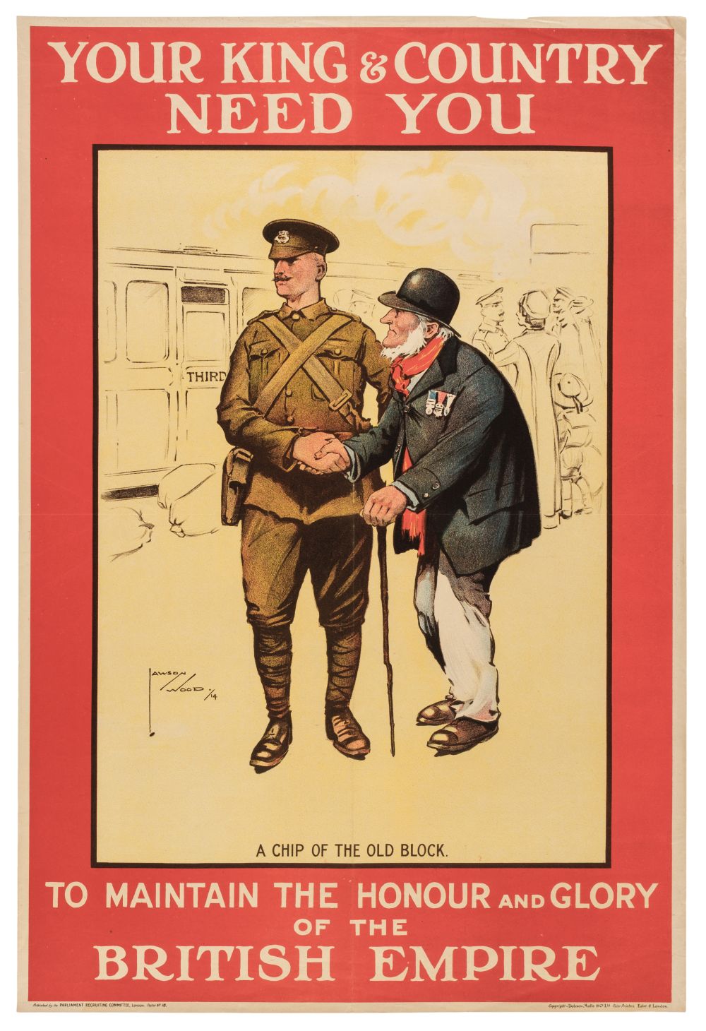 World War One Recruitment Poster. Your King & Country Need You