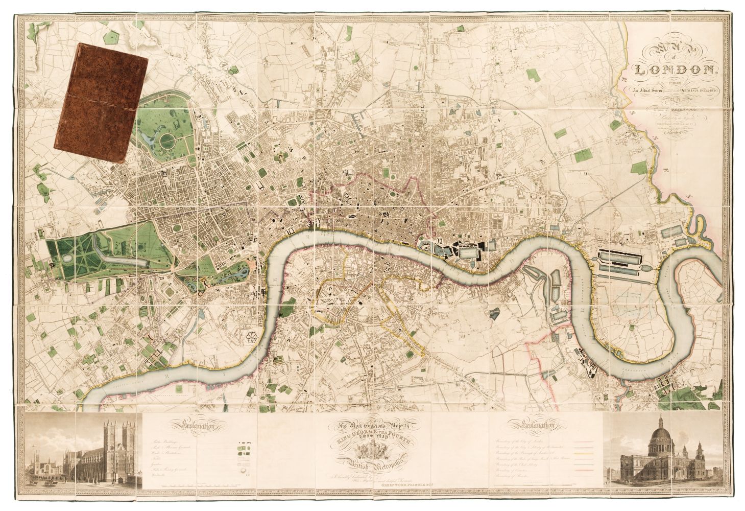 London. Greenwood (C & J), Map of London from an actual survey..., Greenwood & Co, August 21st,