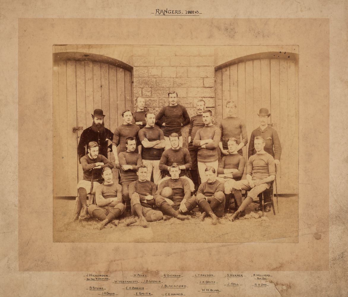 Rugby. Swindon Rangers RFC, team photograph, 1882-3