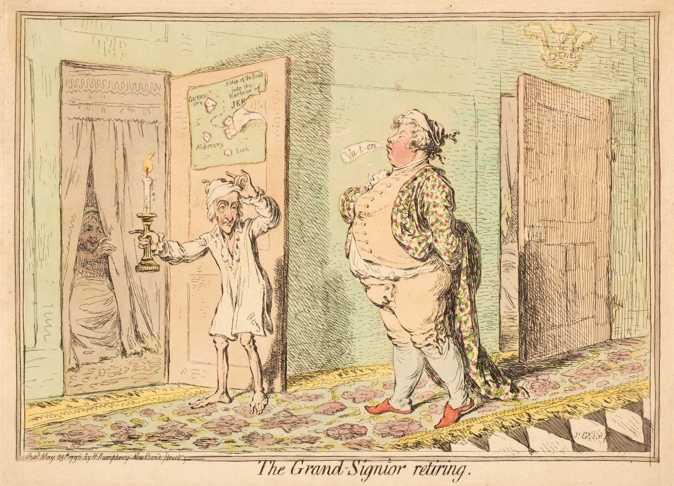 Gillray (James). The Grand-Signior retiring, London: H. Humphreys, May 25th, 1796