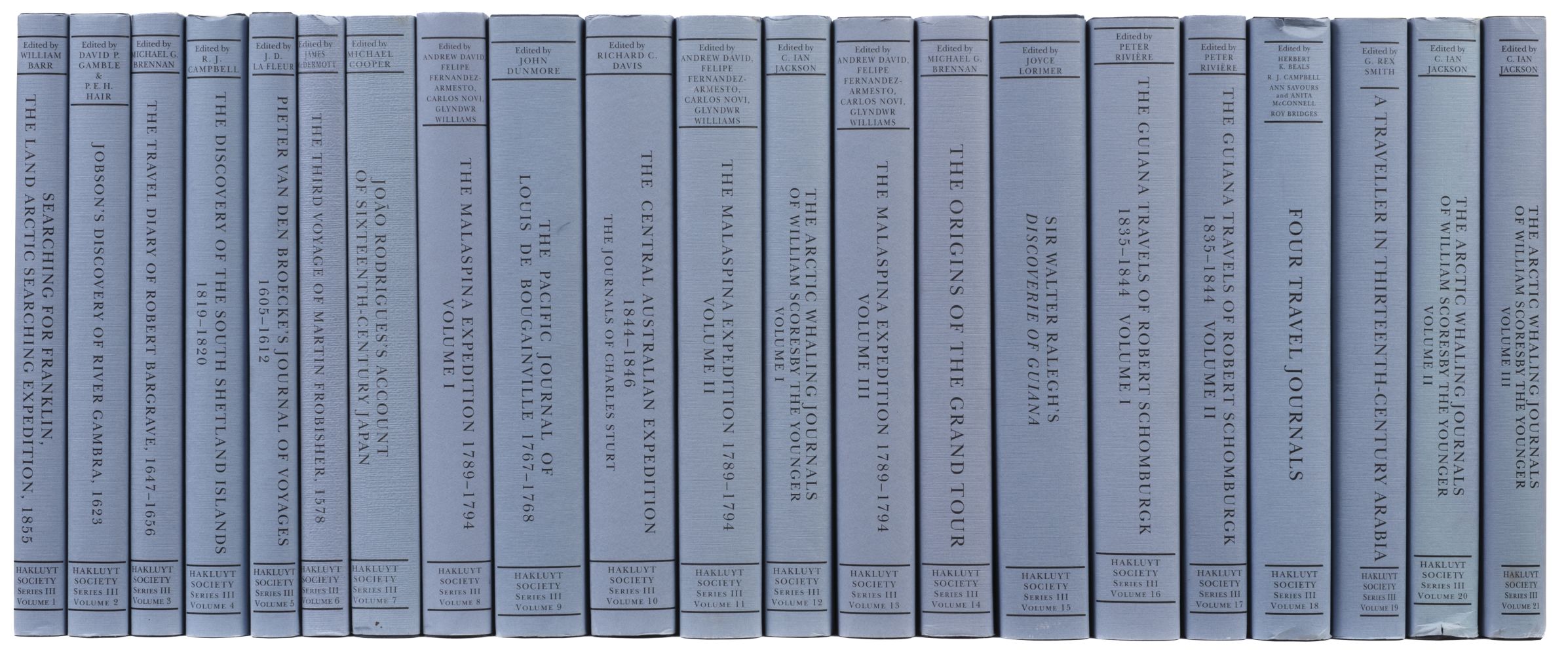 Hakluyt Society, 86 volumes, Second and Third Series, 1960 - 2009 and others