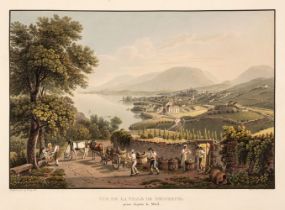 Switzerland. An album of 35 fine colour aquatint Swiss views after Wetzel, circa 1820 -1830