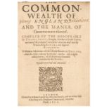 Smith (Thomas). The Commonwealth of England, and the maner of Governement..., 1612