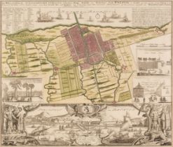 Jakarta. Homann (J. B. heirs of), ..., Stadt Batavia..., Nuremberg, 1733