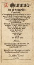 Stow (John). A summarie of Englyshe chronicles, 1st edition, 1565