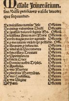 Missal Abridgement. [Evagatorium] Missale Itinera[n]tium. Cologne, 1505