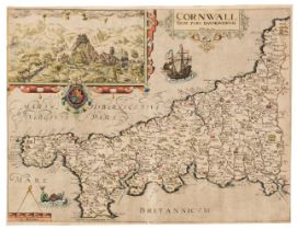 Cornwall. Kip (William), Cornwall olim pars Danmoniorum [1610]