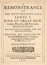 James I. A Remonstrance of the most gratious King James I. King of Great Britaine, 1616