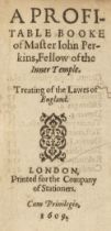 Perkins (John). A Profitable Booke of Master John Perkins..., 1609