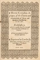 Agrippa (Henrie Cornelius). Henrie Cornelius Agrippa, of the Vanitie..., 1569