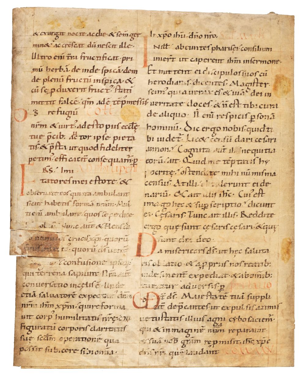 Manuscript Leaf. Messine Neumes, 11th century - Image 3 of 3