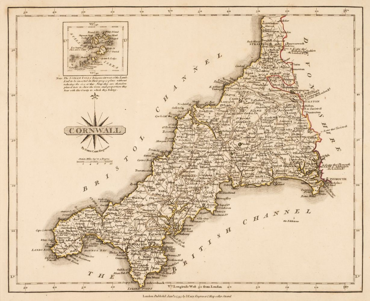 Cary (John). Cary's New and Correct English Atlas.., London: Jany 1st, 1793