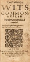 [Ling, Nicholas]. Politeuphuia. Wits Common Wealth, London: W. S. for I. Smethwicke [after 1612]