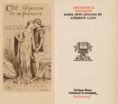 Lang (Andrew, translator). Aucassin & Nicolette, Portland Maine: Thomas B. Mosher, 1897