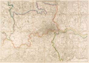 Folding maps. A collection of 10 folding maps of towns/ boundaries in England, mostly 19th-century