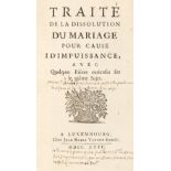 [Bouhier de Savigny, Jean]. Traité de la dissolution du mariage..., 1735..., and others