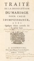 [Bouhier de Savigny, Jean]. Traité de la dissolution du mariage..., 1735..., and others