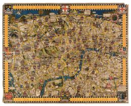 London. Gill (MacDonald). Wonderground Map of London Town, The Westminster Press, circa 1928