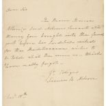 Hamilton (Emma, 1765-1815). Autograph letter unsigned, no date