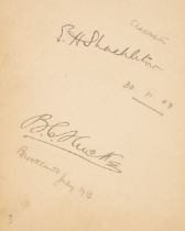 Shackleton (Ernest, 1874-1922). Autograph Signature, 'E. H. Shackleton'
