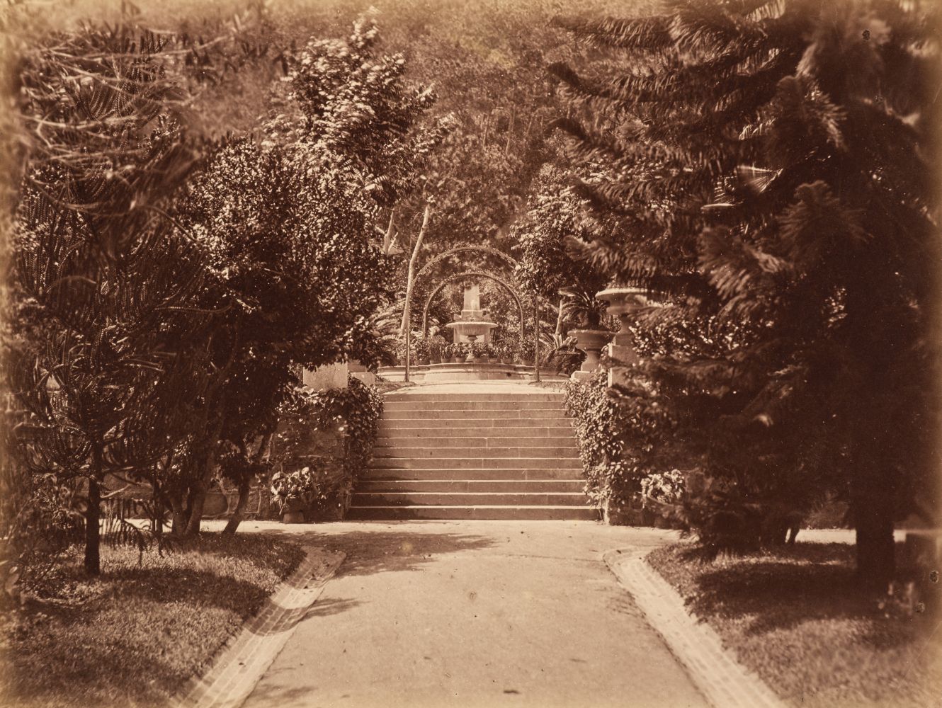 Hong Kong. Seven albumen print photographs, c. 1870