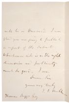 Mill (John Stuart, 1806-1873). Autograph Letter Signed, 'J. S. Mill', 23 April 1868